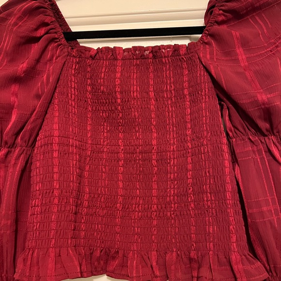 Evolutionary red smocked top - Picture 2 of 4
